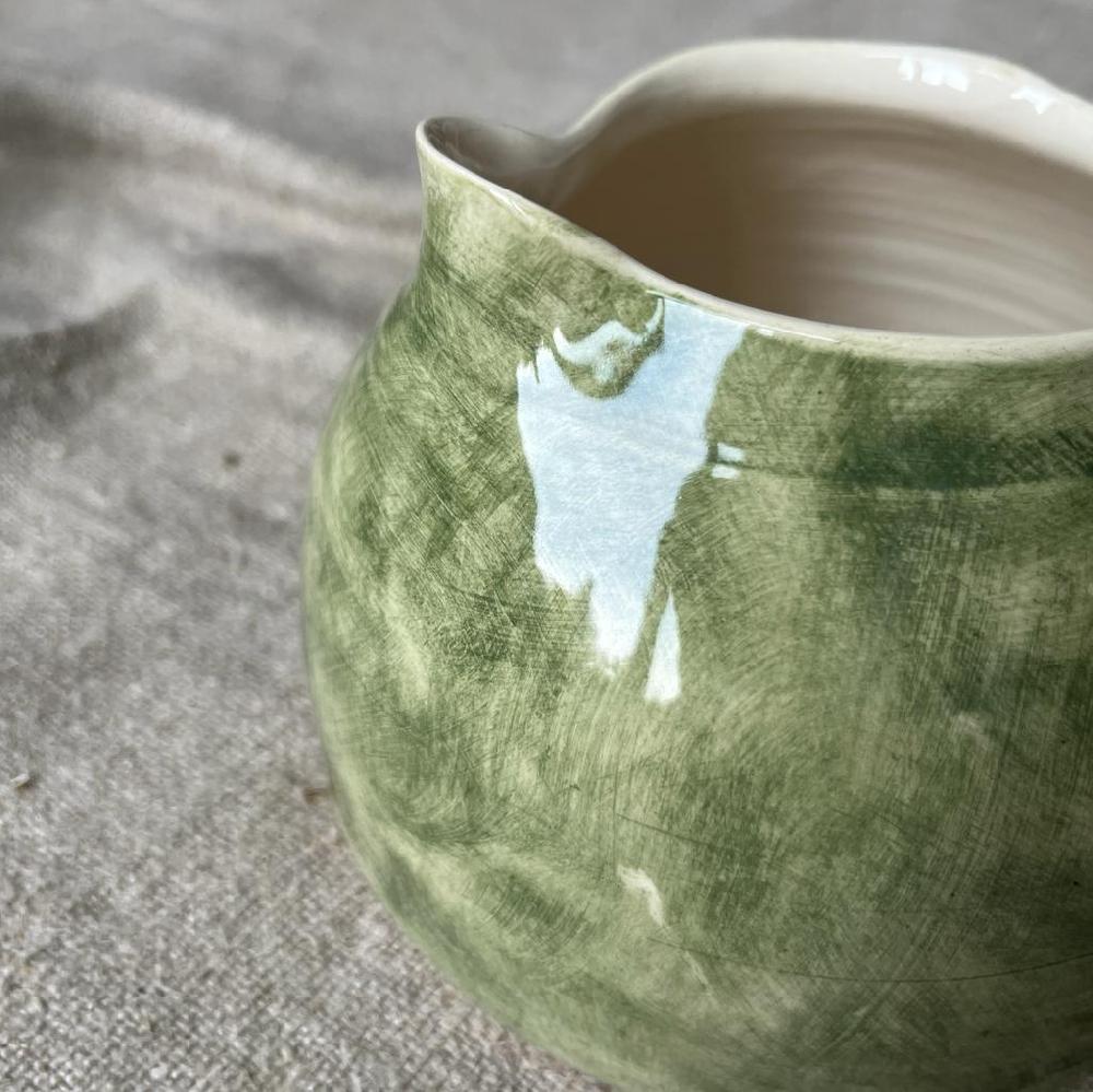 Greige Wonki Ware Bell Jug - 500ml - Dark Green