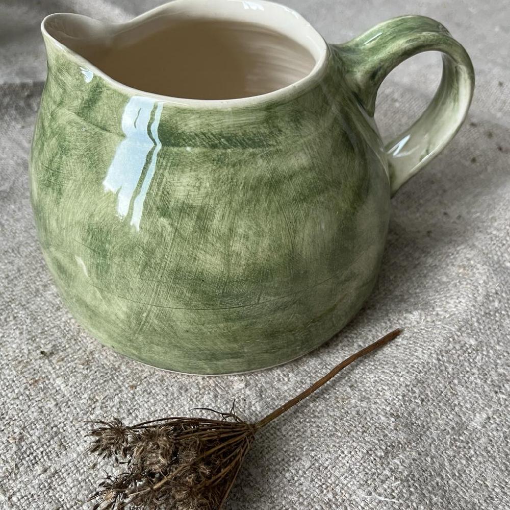 Greige Wonki Ware Bell Jug - 500ml - Dark Green