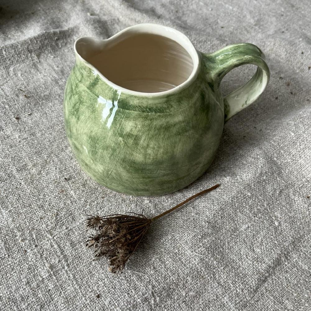 greige Wonki Ware Bell Jug - 500ml - Dark Green