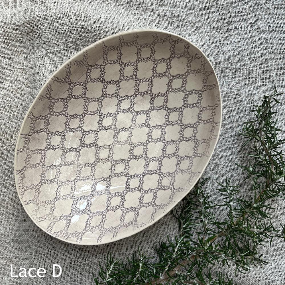 Greige Wonki Ware Oval Bowl - Medium - Aubergine