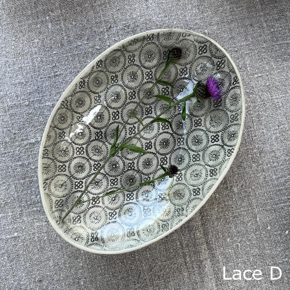 Greige Wonki Ware Oval Bowl - Medium - Charcoal