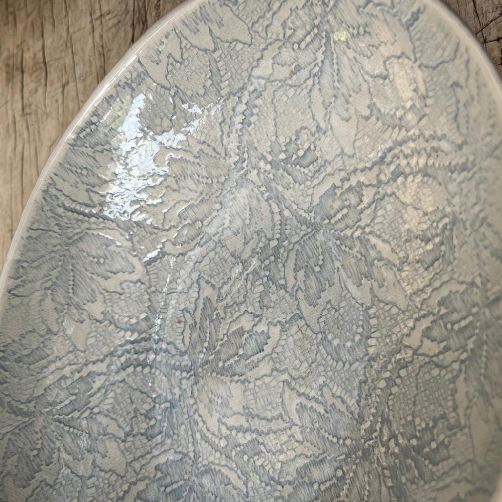 Greige Wonki Ware Oval Bowl - Medium - Duck Egg