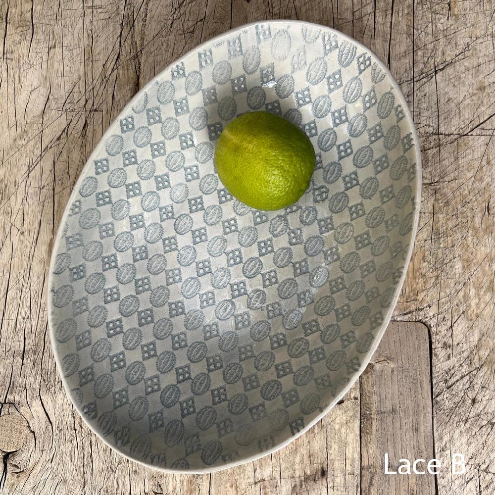 Greige Wonki Ware Oval Bowl - Medium - Duck Egg