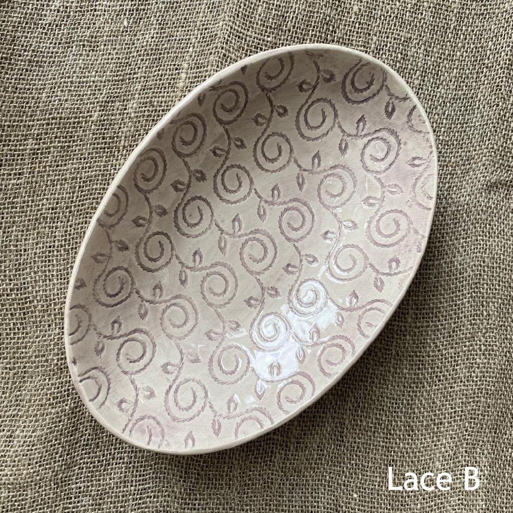 Greige Wonki Ware Oval Bowl - Small - Aubergine