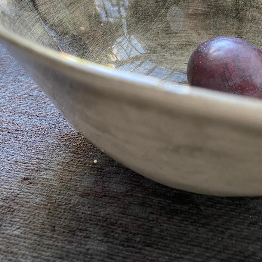 Greige Wonki Ware Pasta Bowl - Charcoal Wash