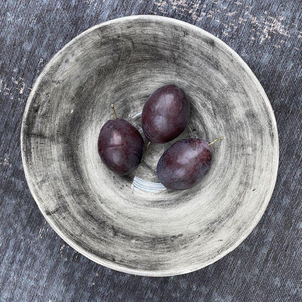 Greige Wonki Ware Pasta Bowl - Charcoal Wash