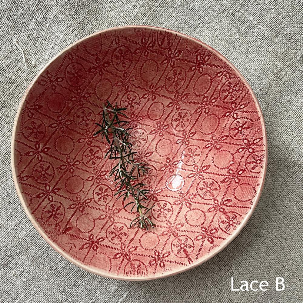 Greige Wonki Ware Pasta Bowl - Pimento Lace