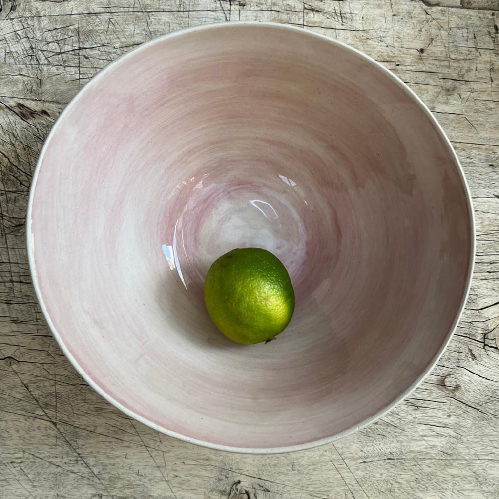 greige Wonki Ware Pasta Bowl - Pink Wash