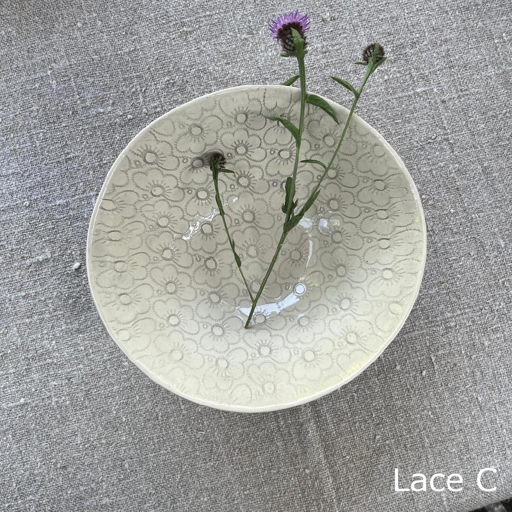 Greige Wonki Ware Pasta Bowl - Warm Grey Lace