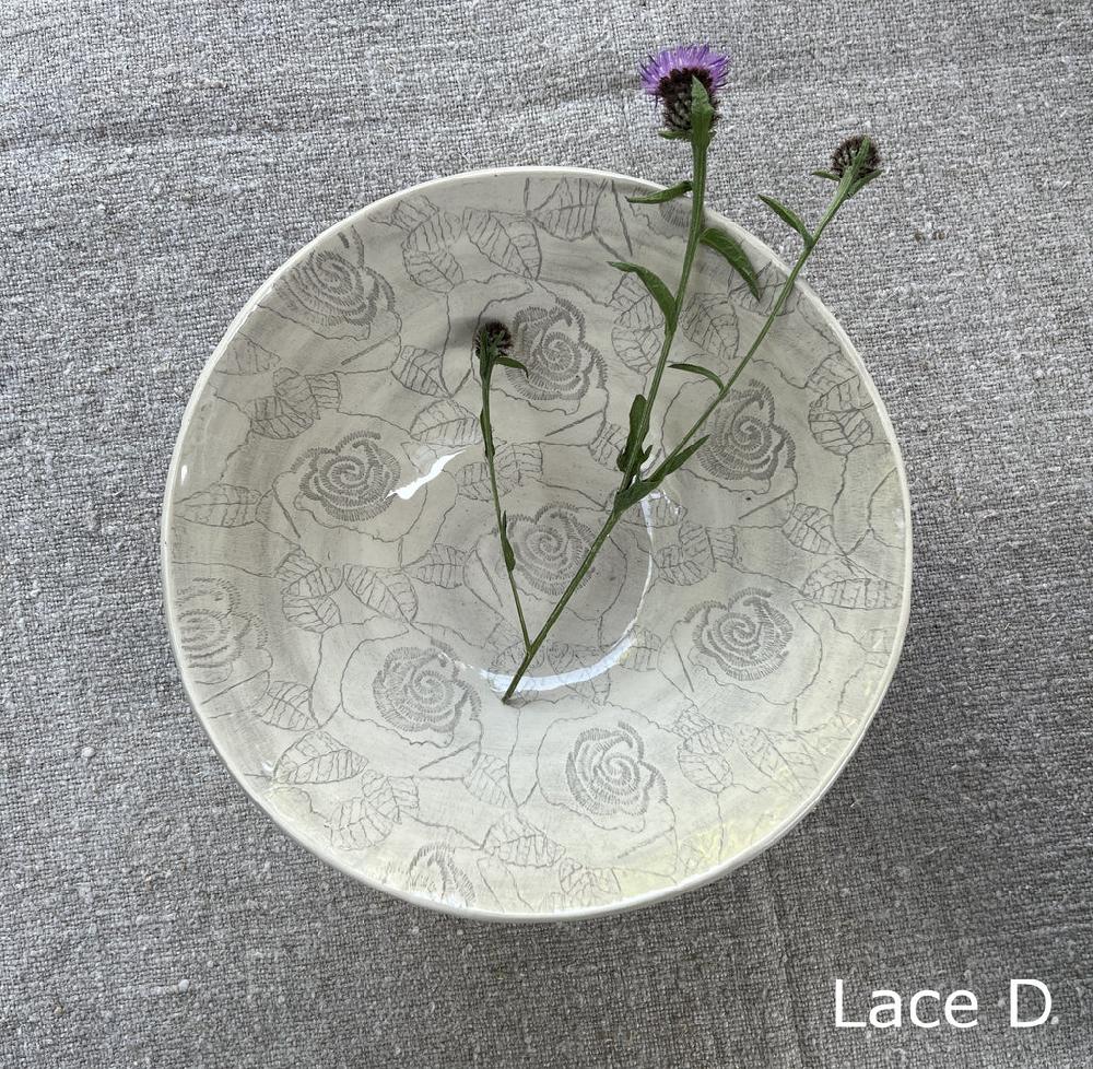 Greige Wonki Ware Pasta Bowl - Warm Grey Lace