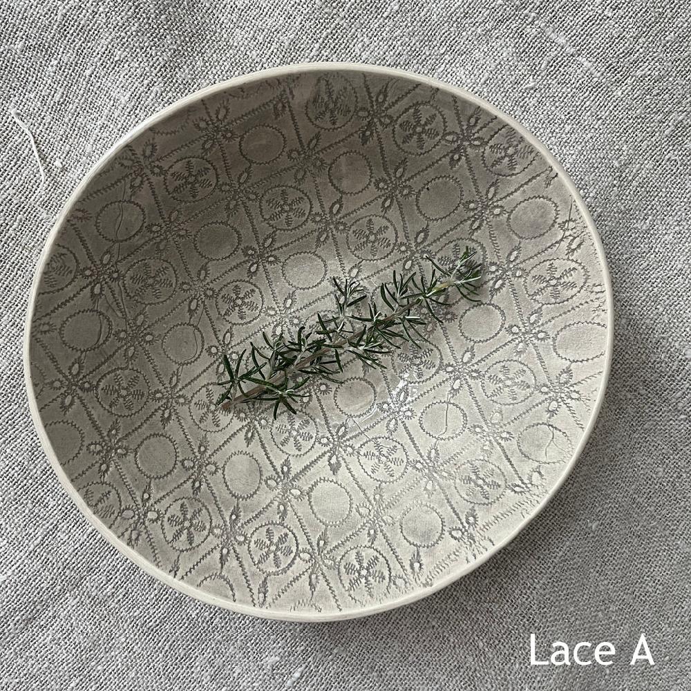 greige Wonki Ware Pasta Bowl - Warm Grey Lace