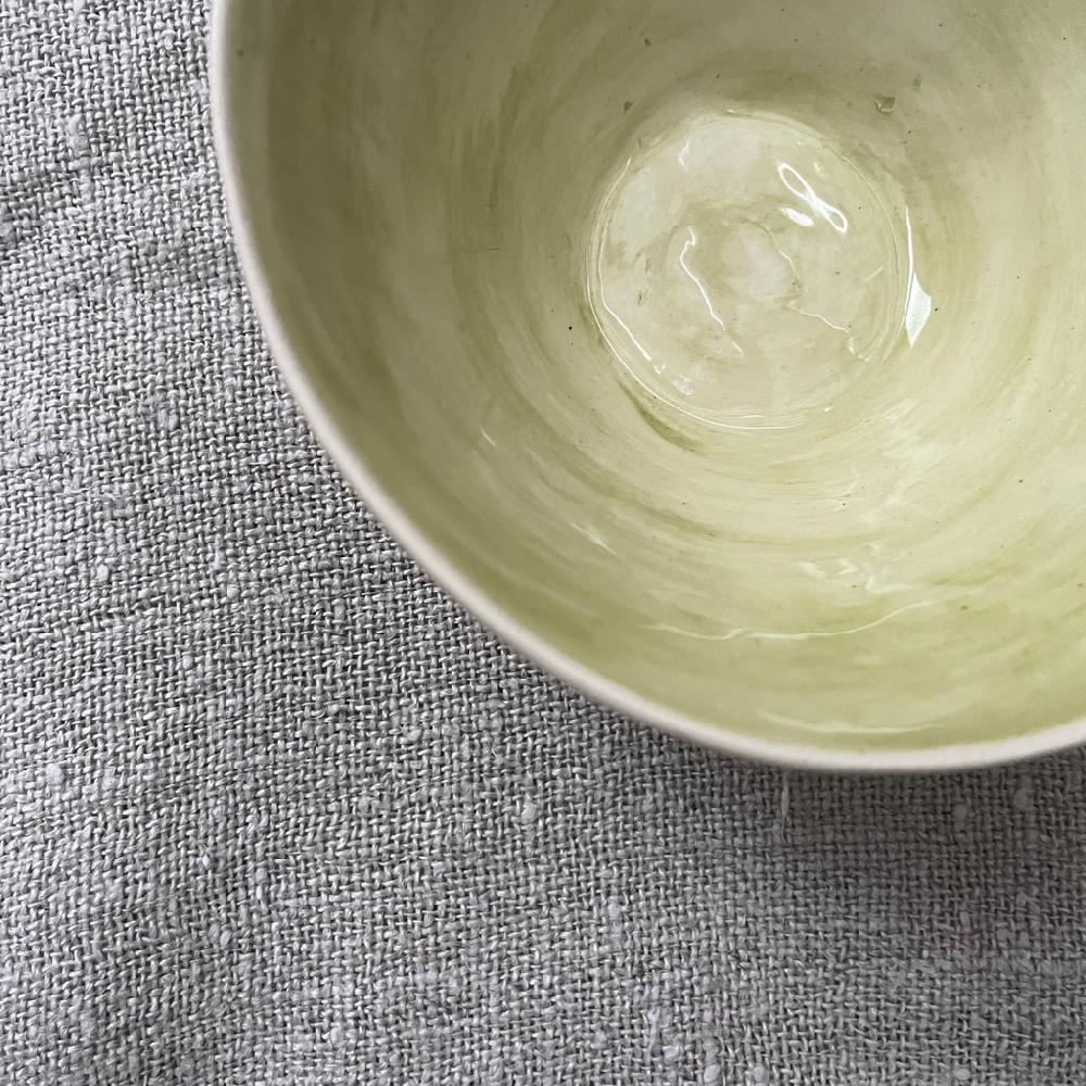 Greige Wonki Ware Pudding Bowl - Irish Green Wash
