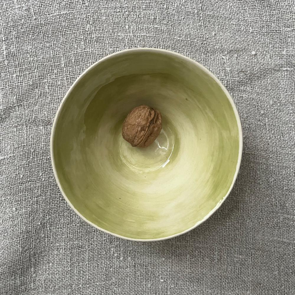 greige Wonki Ware Pudding Bowl - Irish Green Wash