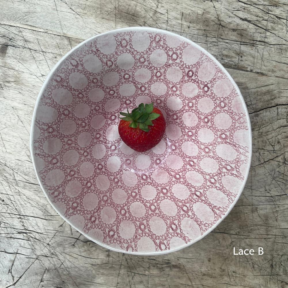 Greige Wonki Ware Pudding Bowl - Pink Lace Or Wash