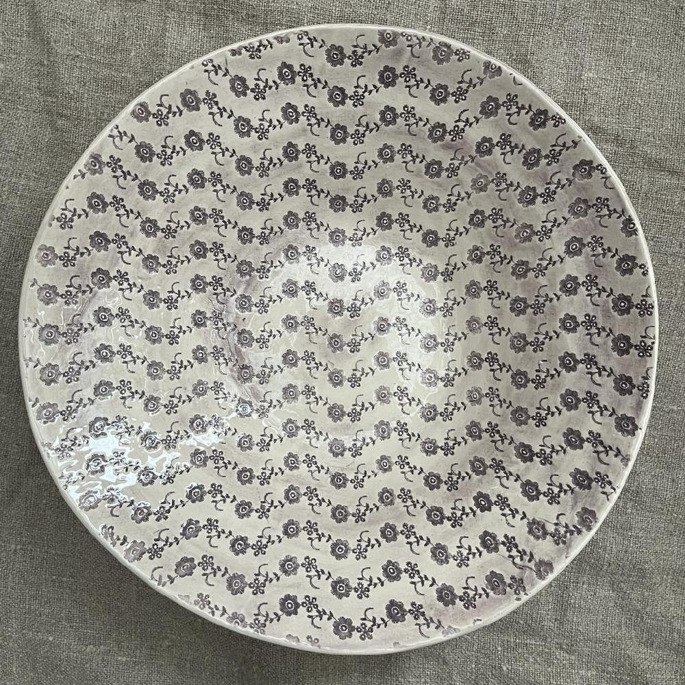 greige Wonki Ware Salad Bowl - Large - Aubergine Lace
