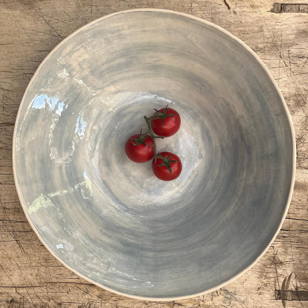 greige Wonki Ware Salad Bowl - Large - Duck Egg Wash