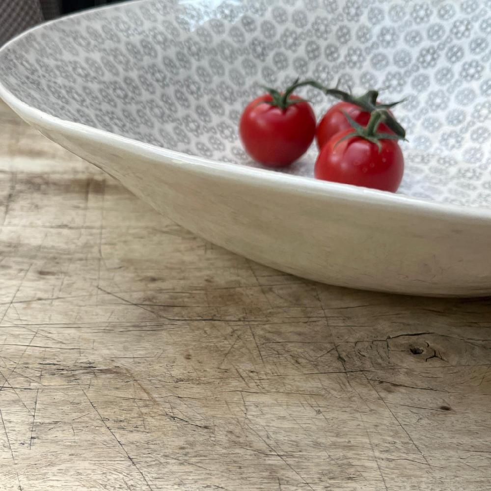 Greige Wonki Ware Salad Bowl - Large - Warm Grey Lace