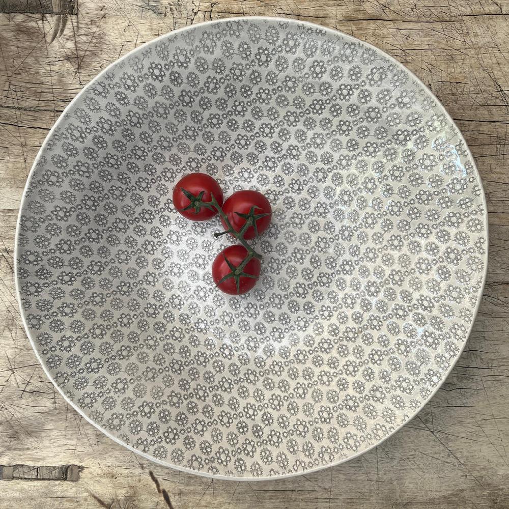 greige Wonki Ware Salad Bowl - Large - Warm Grey Lace