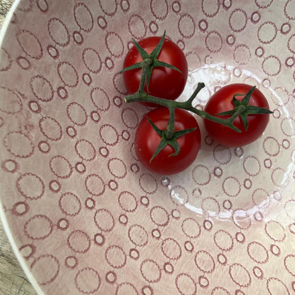 Greige Wonki Ware Salad Bowl - Medium - Pink Lace