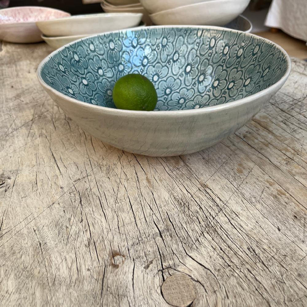 Greige Wonki Ware Salad Bowl - Small - Marine Lace