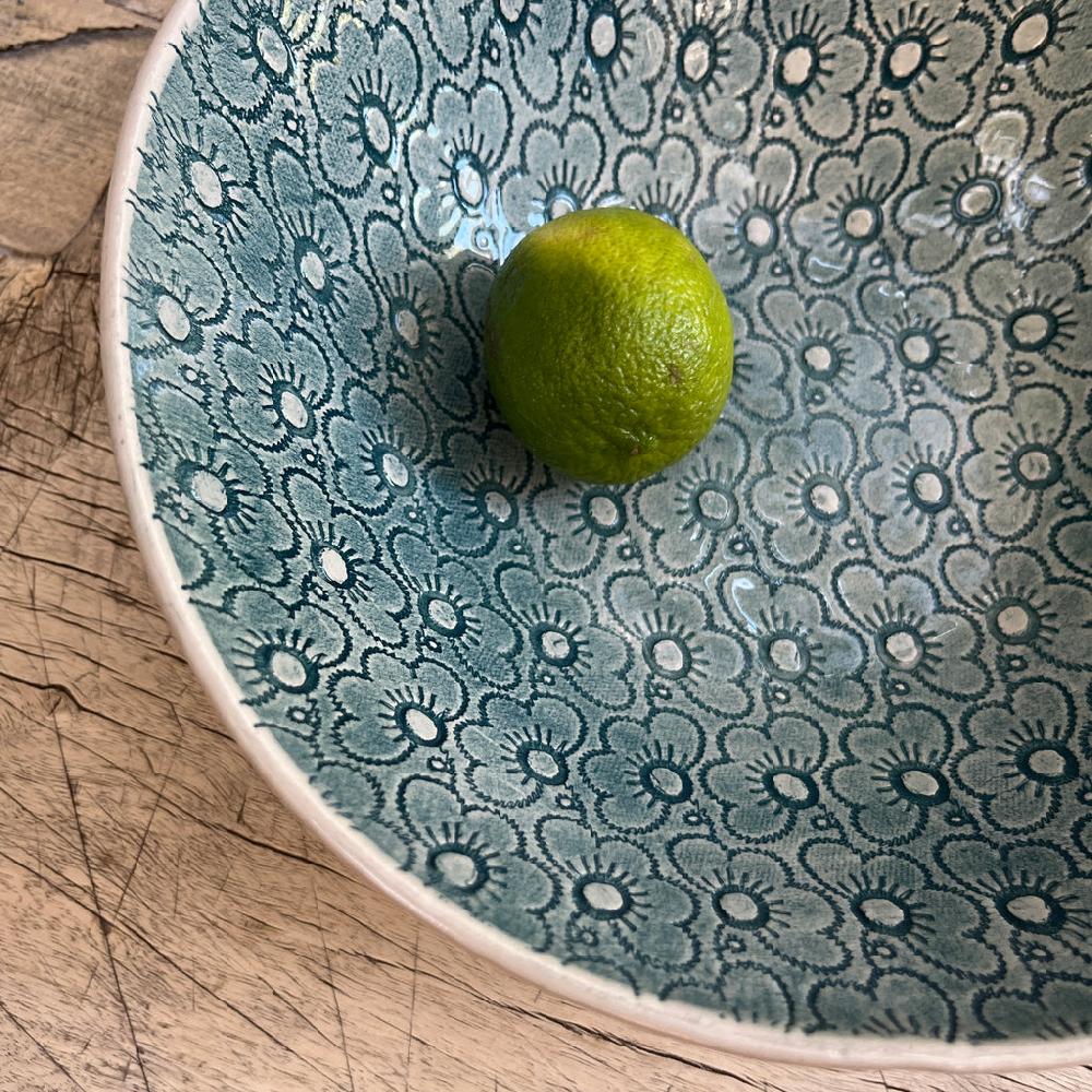 Greige Wonki Ware Salad Bowl - Small - Marine Lace