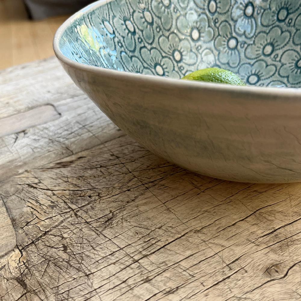 Greige Wonki Ware Salad Bowl - Small - Marine Lace