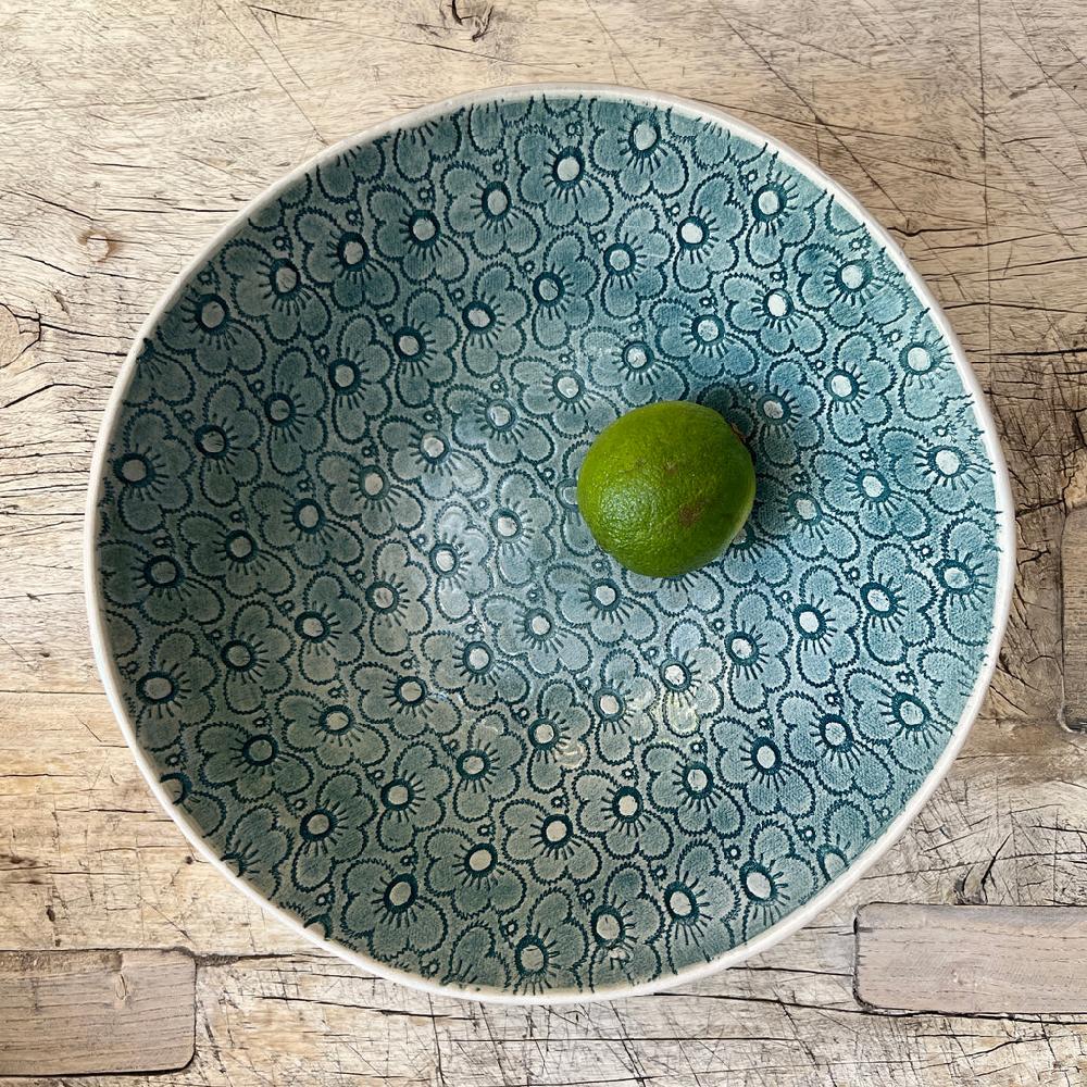 greige Wonki Ware Salad Bowl - Small - Marine Lace