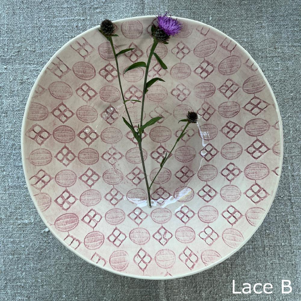 Greige Wonki Ware Salad Bowl - Small - Pink Lace