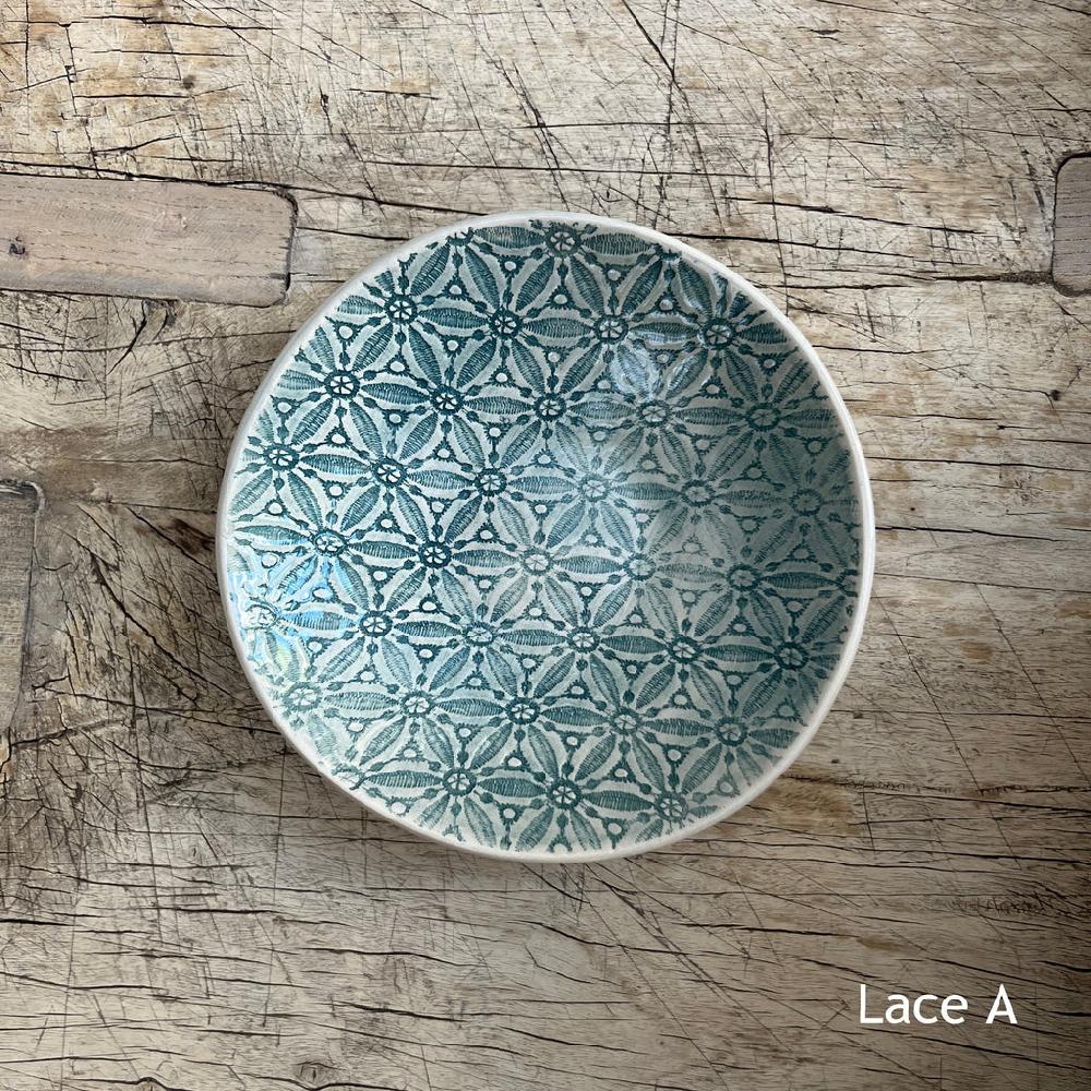 greige Wonki Ware Salsa or Tapas Dish - Marine Lace