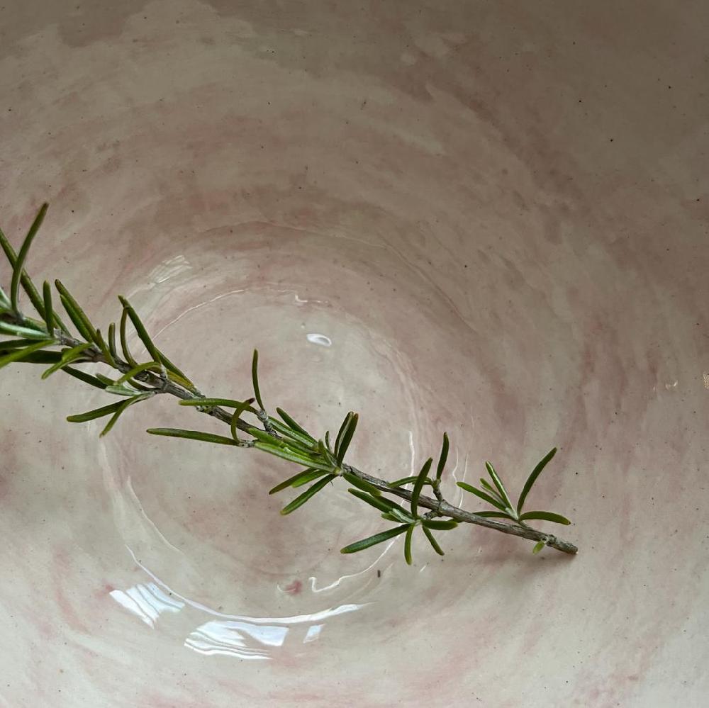 Greige Wonki Ware Soup Bowl - Pink Wash