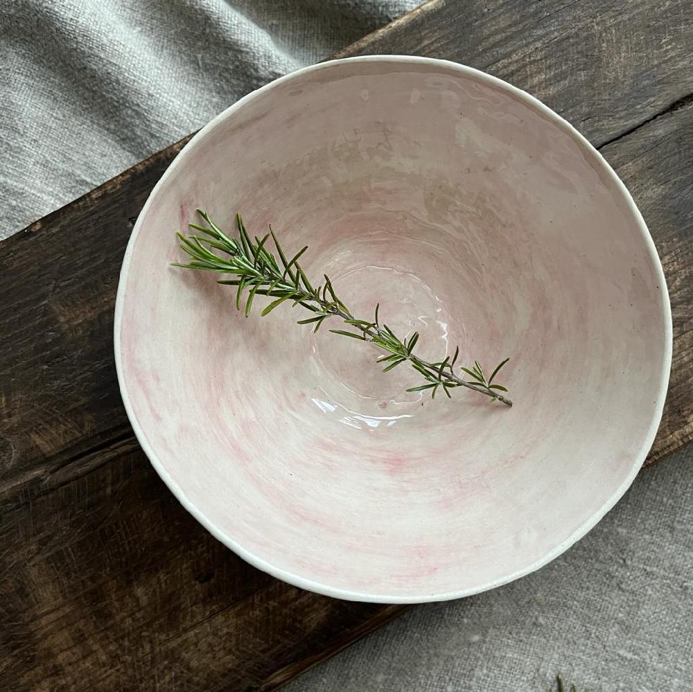 greige Wonki Ware Soup Bowl - Pink Wash