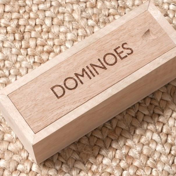 Greige Wooden Dominoes Set