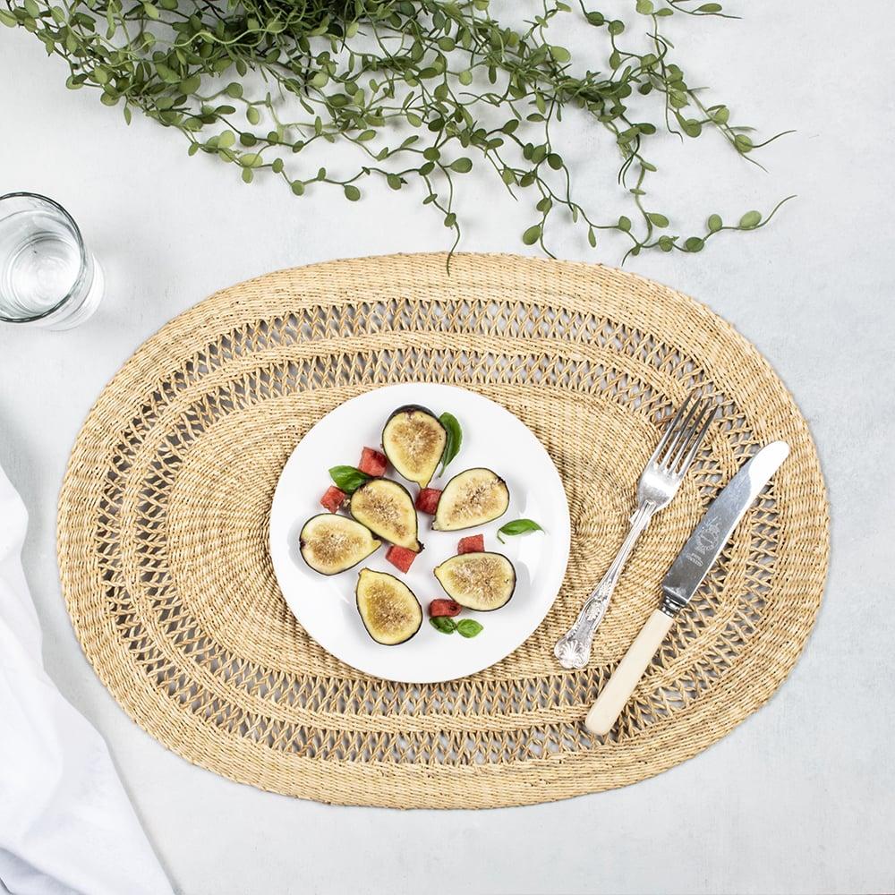 greige Woven Oval Placemat