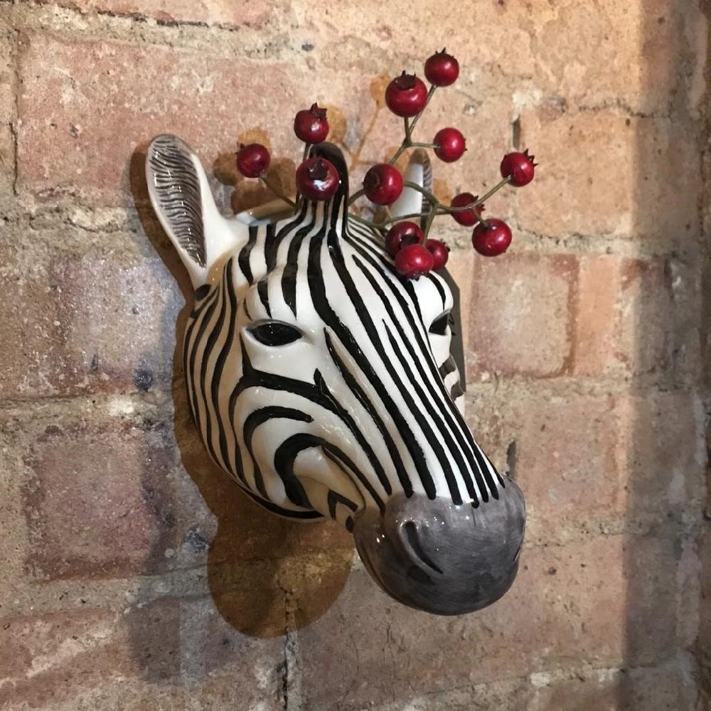 Greige Zebra Wall Vase By Quail Ceramics