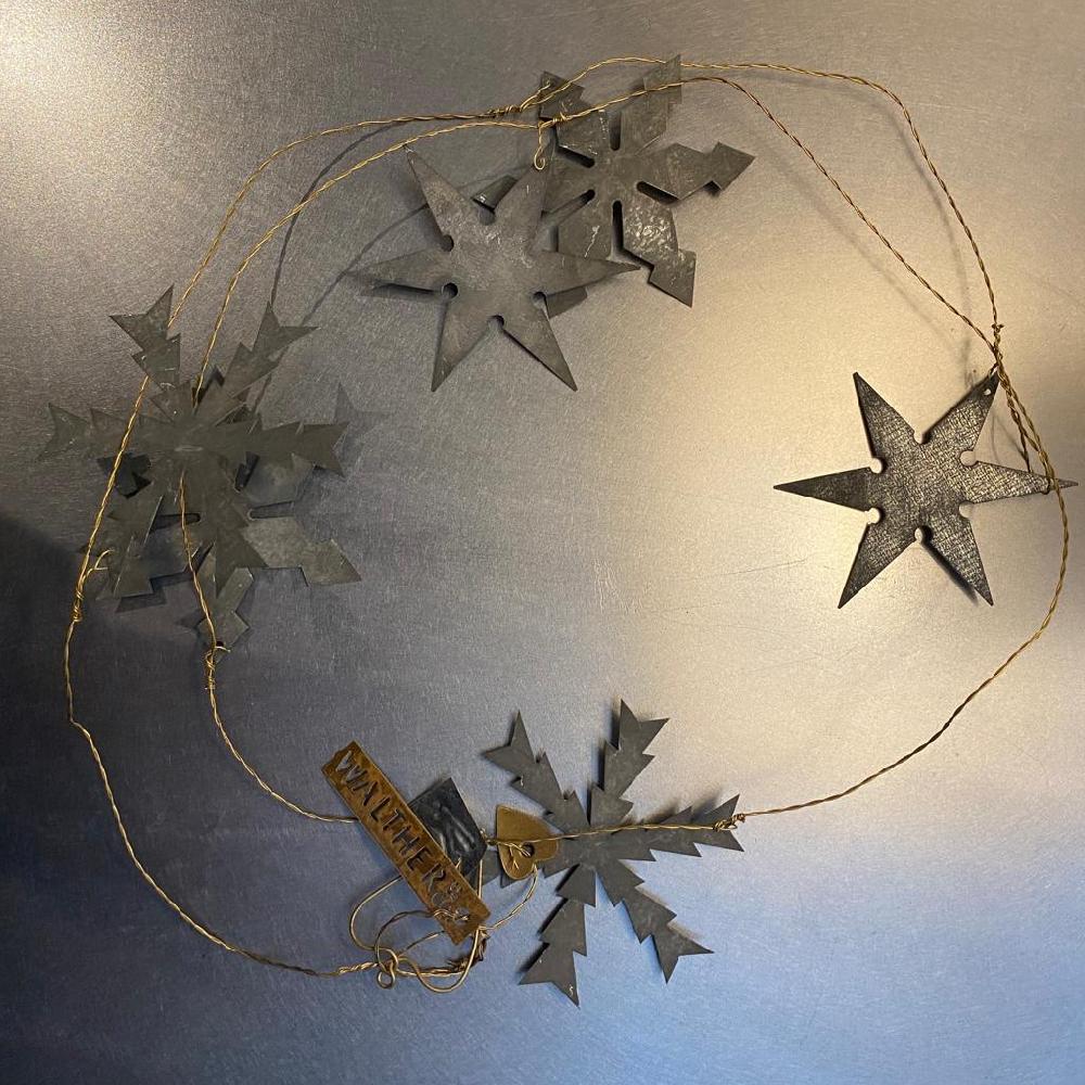 greige Zinc Snowflake Garland - Walther & Co Denmark