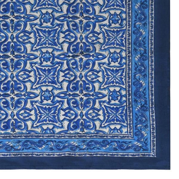 Greige Hand Block Print Fira Tablecloth - 226 X 160 Cm