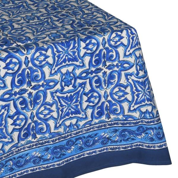 greige Hand Block Print Fira Tablecloth - 226 x 160 cm