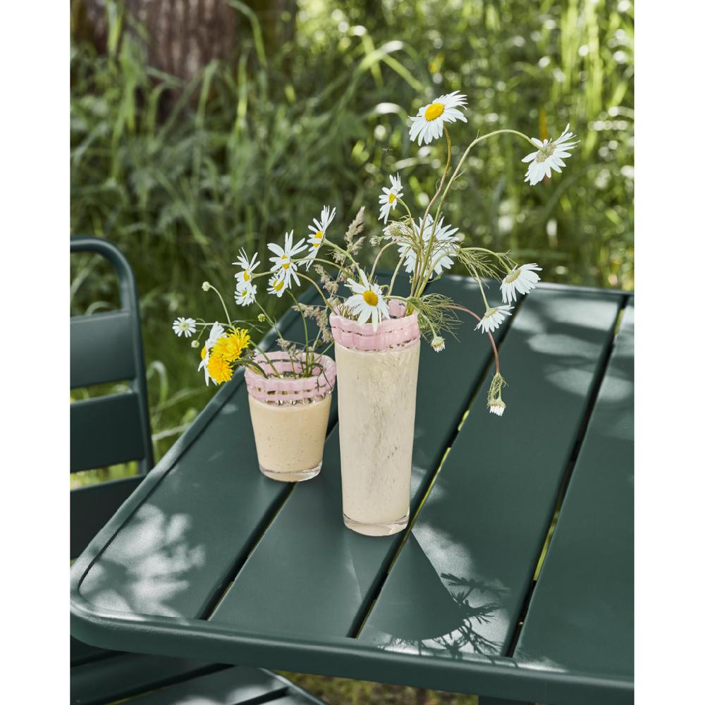 greige Handmade Small Glass Vase - Kupla - Beige with Pink - Two Size Options