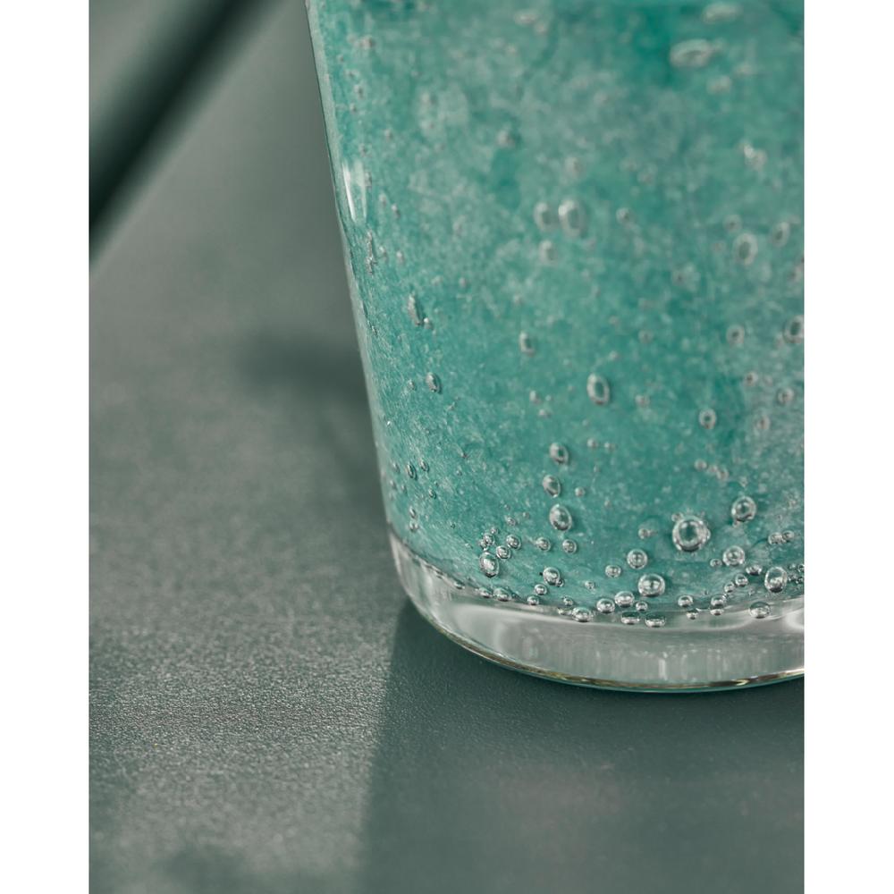 Greige Handmade Small Glass Vase - Kupla - Green With Beige - Two Size Options