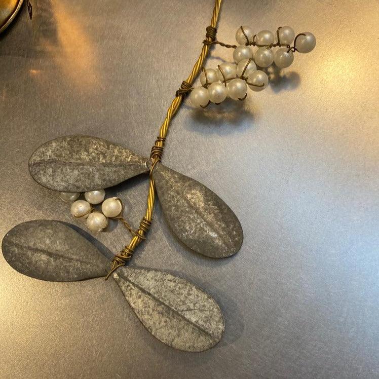 Greige Hanging Zinc Snowberry Branch By Walther & Co Denmark