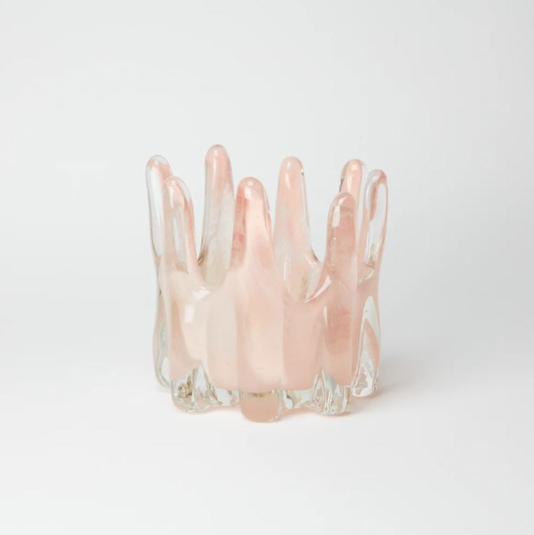 Greige Helix Tealight Holder - Pink - Two Size Options - Olsson And Jensen