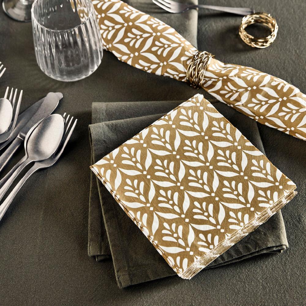 Greige House Doctor Large Paper Napkins - Mento - Brown