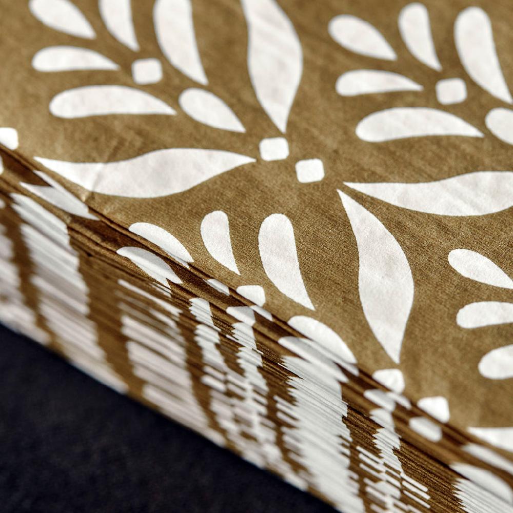 Greige House Doctor Large Paper Napkins - Mento - Brown