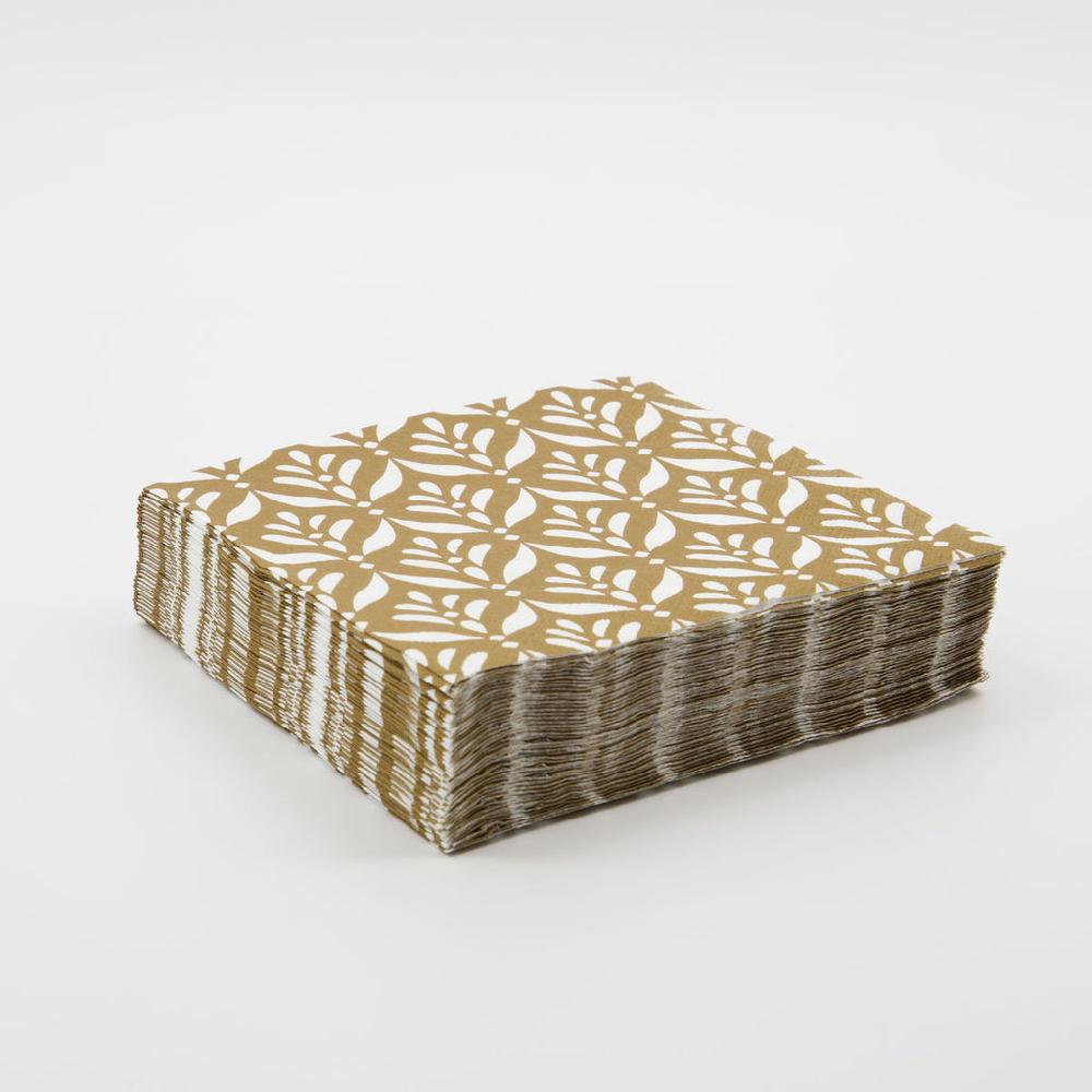 greige House Doctor Large Paper Napkins - Mento - Brown