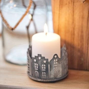 Greige Houses Tealight Holder - Antique Brass Or Antique Zinc