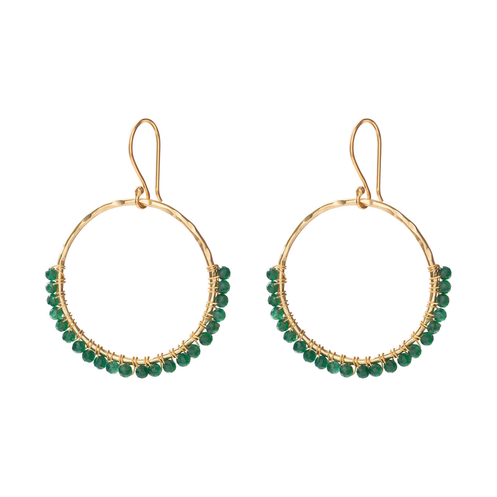 Greige Kindness Aventurine Gold Plated Earrings - A Beautiful Story