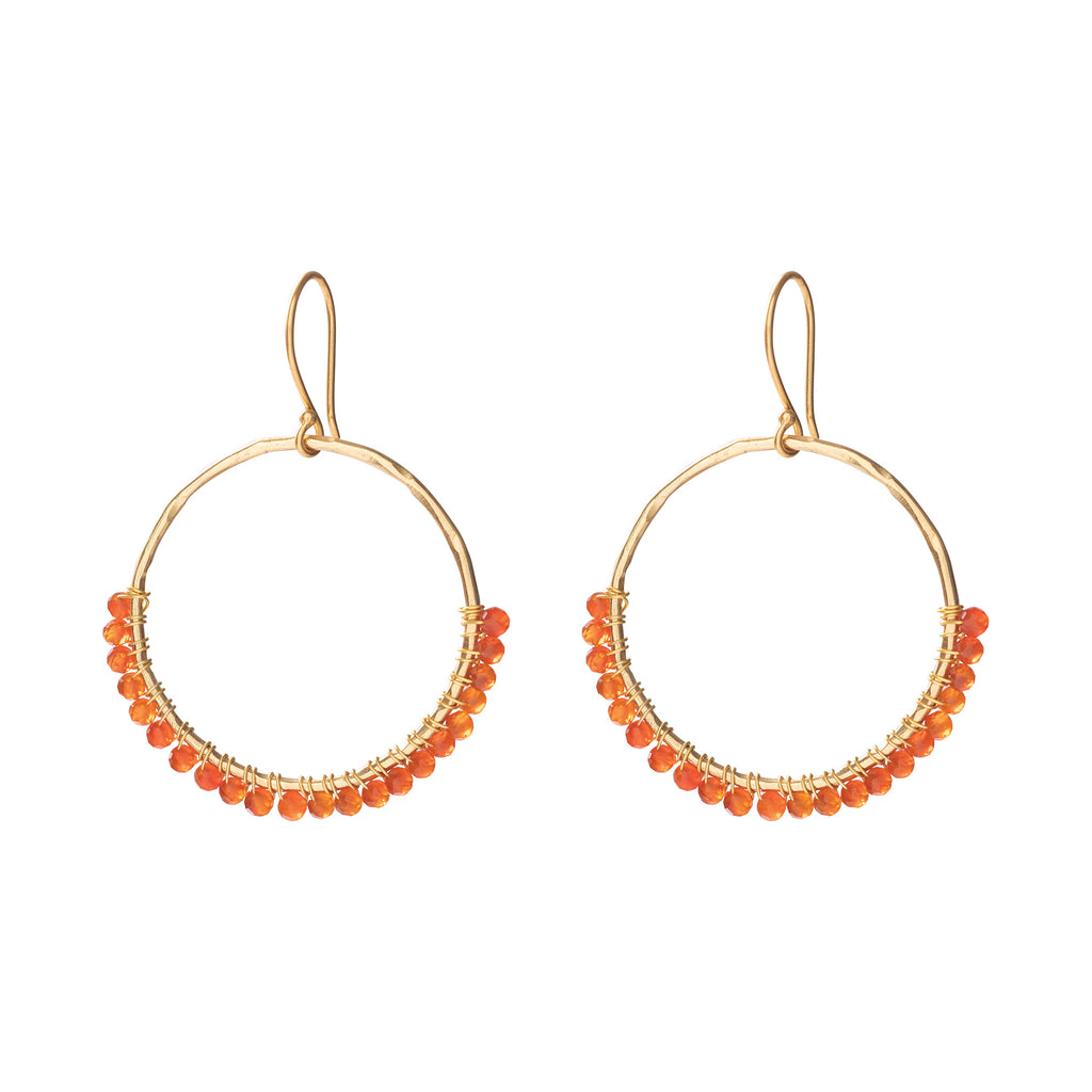 Greige Kindness Carnelian Gold Plated Earrings - A Beautiful Story