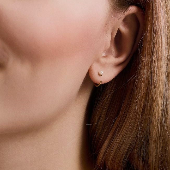 Greige Lagoon Creole Earrings - Silver - Pernille Corydon