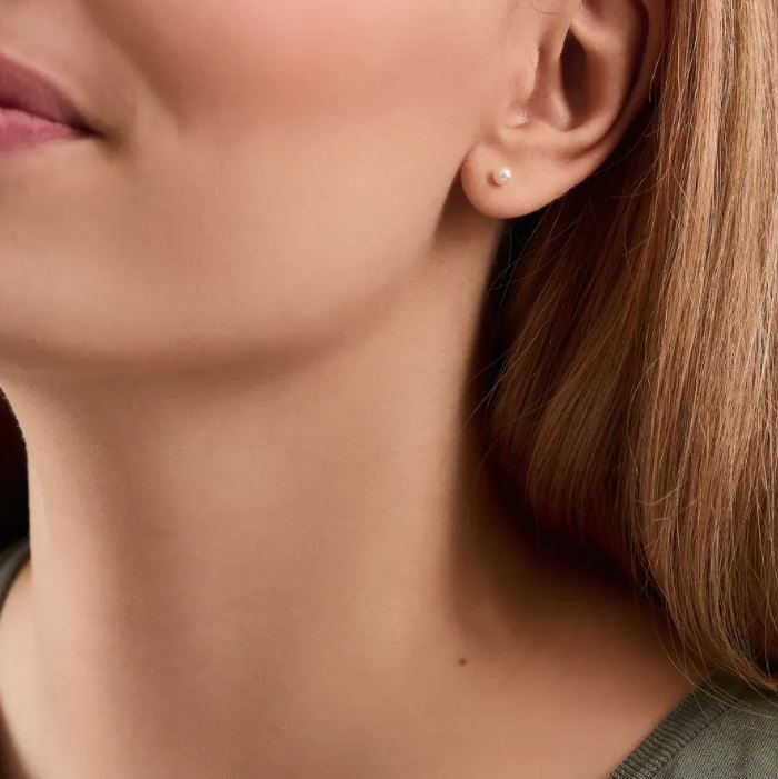 Greige Lagoon Pearl Stud Earrings - Gold - Pernille Corydon