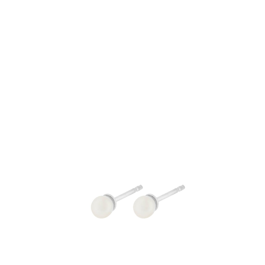 greige Lagoon Pearl Stud Earrings - Silver - Pernille Corydon